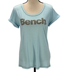 Bench Short Sleeve Crew Neck Grey Logo T-Shirt - Blue - size Small